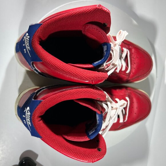 Nike Air Force 1 High Top Red Shoes Mens Size 10 Chenille Swoosh Sneakers AF1 BF - Picture 10 of 12